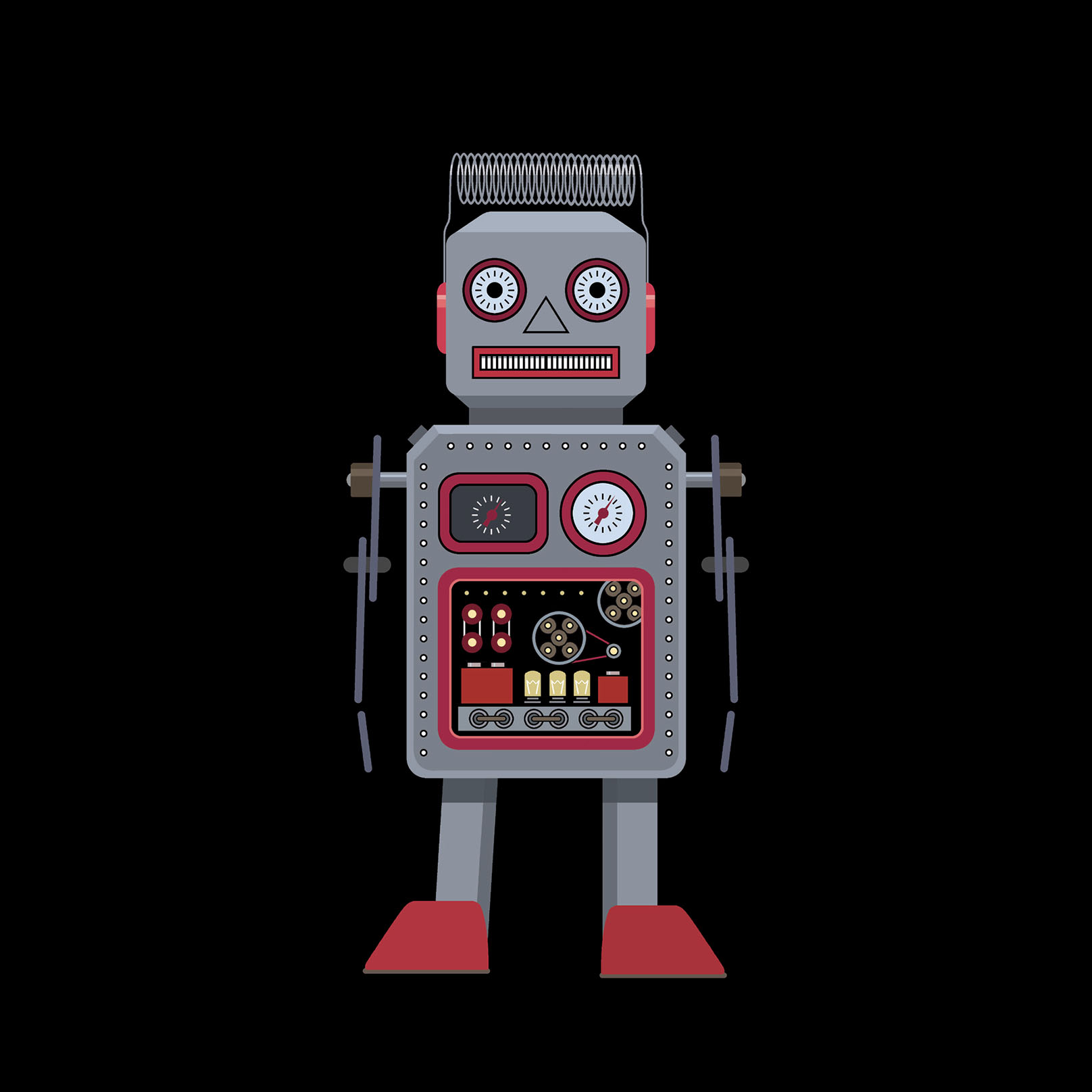 Robot Grey Red